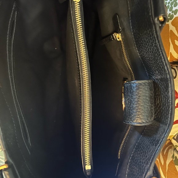 Tory Burch black leather top handle handbag, EUC - Picture 5 of 8